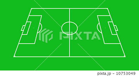 サッカーフィールド サイドビュー 単色のイラスト素材