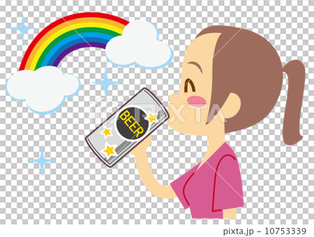 ビールが旨くて幸せ　若い女性 10753339