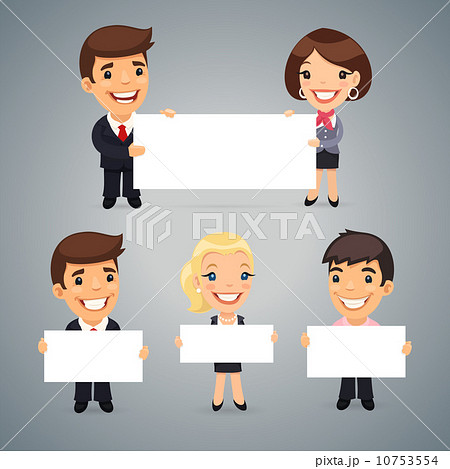 Businessmen With Blank Placard Businessmen With Blank Placard 10753554