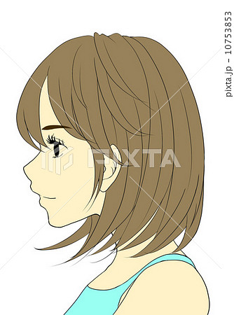 女性の横顔のイラスト素材 10753853 Pixta