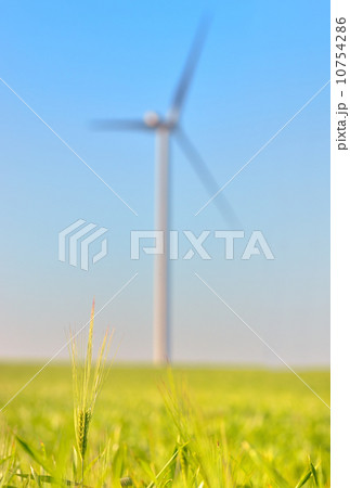 wind turbines on Green wheat field 10754286