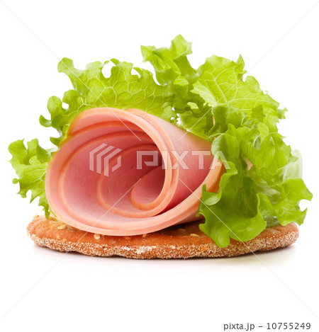 sandwich with pork ham on white background cutout sandwich with pork ham on white background cutout 10755249