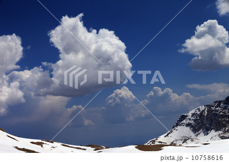 Blue sky with clouds in snow mountains 10758616