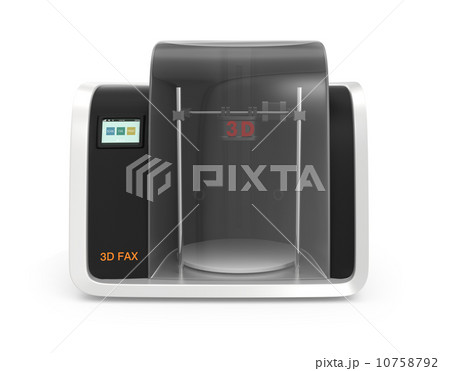 3Dファックスコンセプト。3Dスキャン、プリントとデータ送信機能付き 3Dファックスコンセプト。3Dスキャン、プリントとデータ送信機能付き 10758792