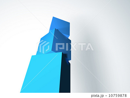 Infographic with blue 3D cube pyramid 10759878