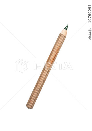 old used green crayon pencil, isolated on white 10760095