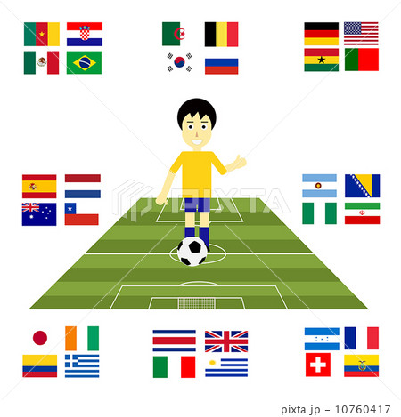Flags for soccer championship 2014. Groups A to H. 8 groups Flags for soccer championship 2014. Groups A to H. 8 groups 10760417