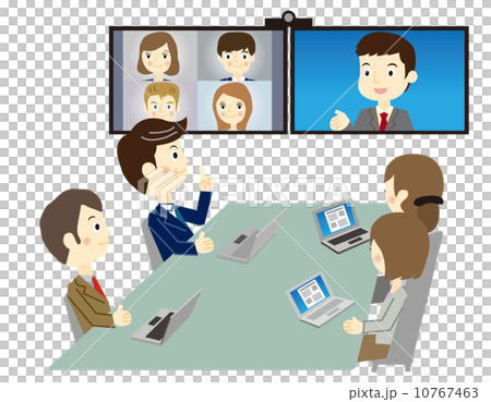 テレビ会議 ビジネスチームのイラスト素材