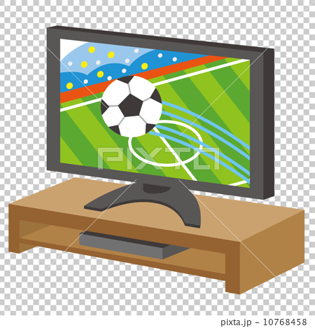 Tv サッカー 観戦のイラスト素材