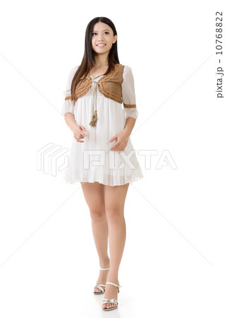 Asian woman with white short dress 10768822