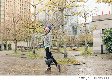 Asian woman walk at street 10769434