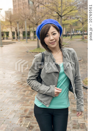 Asian woman walk at street 10769561