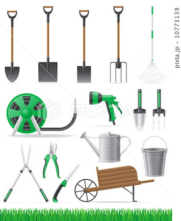 set garden tool vector illustration 10773139