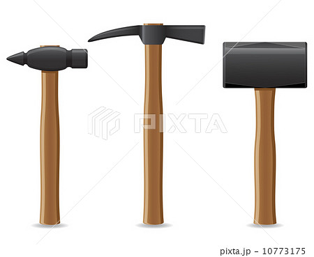 tool hammer with wooden handle vector illustration 10773175
