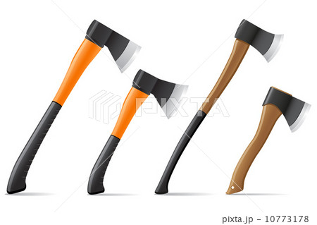 tool axe with wooden and plastic handle vector illustration 10773178