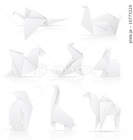 set icons origami paper animals vector illustration set icons origami paper animals vector illustration 10773220