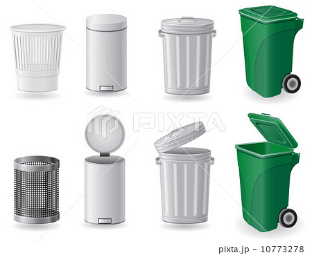 trash can and dustbin set icons vector illustration 10773278