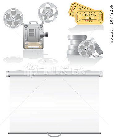 set cinema icons vector illustration 10773296