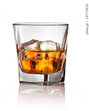 Glass of scotch whiskey and ice Glass of scotch whiskey and ice 10773610
