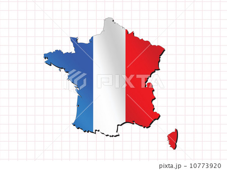 Map and  flag of France , French Republic 10773920