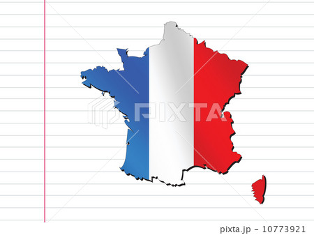Map and  flag of France , French Republic 10773921