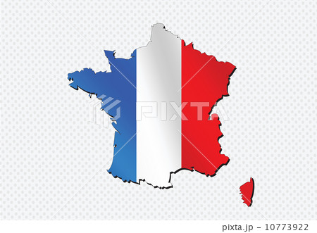 Map and  flag of France , French Republic 10773922