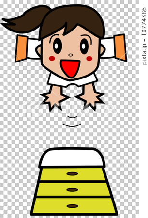 とび箱をする小学生 10774386