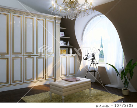 Classic Room Interior With Luxury Furniture And Telescope Classic Room Interior With Luxury Furniture And Telescope 10775308
