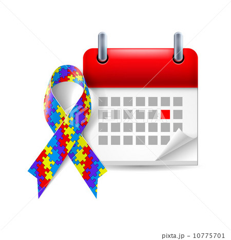 Puzzle awareness ribbon and calendar 10775701