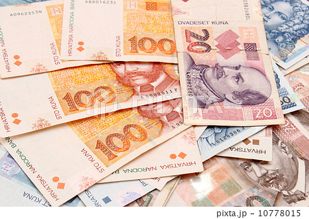 Croatian Kuna banknotes layed out Croatian Kuna banknotes layed out 10778015