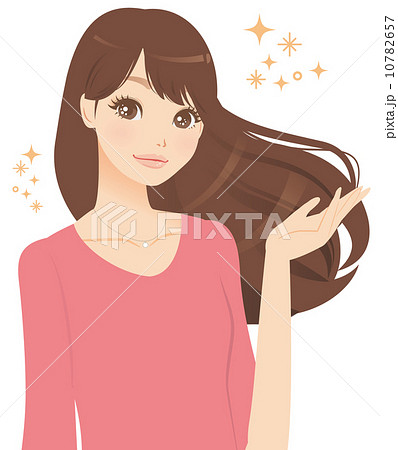 きれいな髪の女性のイラスト素材