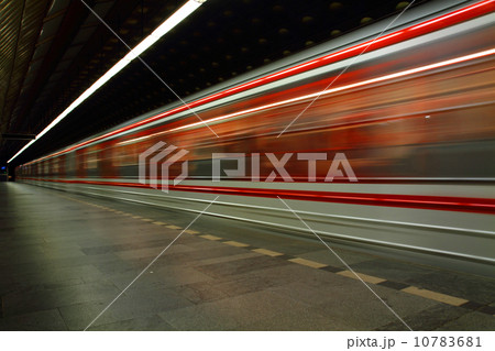 Prague station (subway in the motion) 10783681