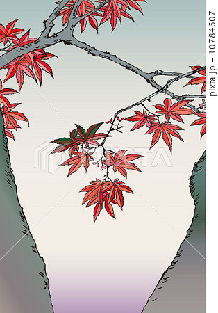 歌川広重 真間の紅葉手古那の社継はしのイメージイラスト 10784607