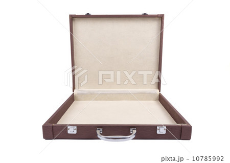 Open brown case isolated on white 10785992