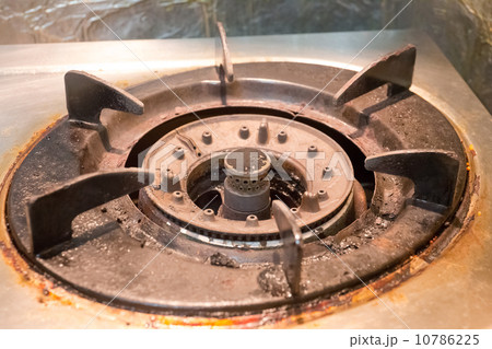Dirty gas burner closeup 10786225