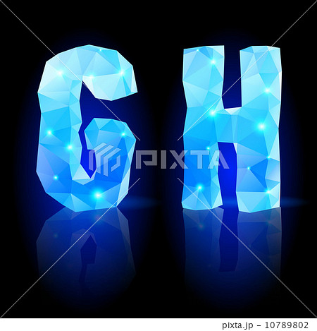 Blue polygonal font 10789802