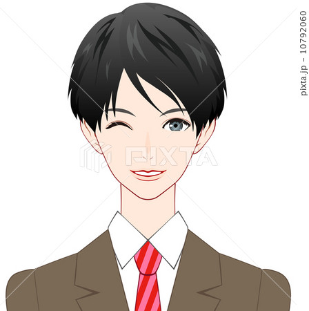男性 ウインクのイラスト素材