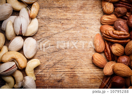 Background texture of assorted mixed nuts 10795288