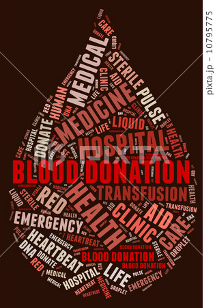 Blood donation pictogram with blood red wordings 10795775
