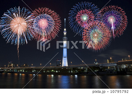 花火とスカイツリー(合成) 花火とスカイツリー(合成) 10795792
