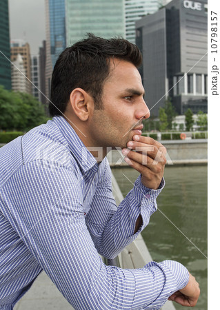 Casual asian guy in the city 10798157