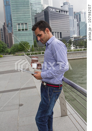 Casual asian guy in the city 10798207