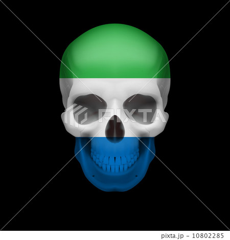 Sierra Leone flag skull Sierra Leone flag skull 10802285