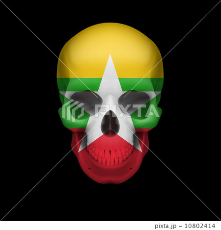 Myanmar flag skull Myanmar flag skull 10802414