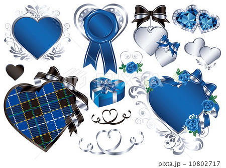 リボン　ハート　素材 10802717