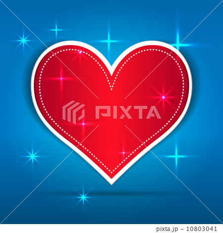 Red Paper Heart on blue background Red Paper Heart on blue background 10803041
