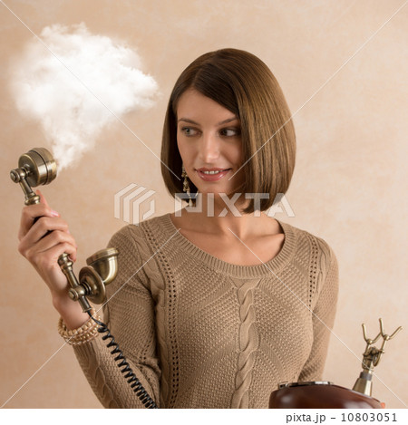 Girl Hold Call. Poor Customer Service 10803051