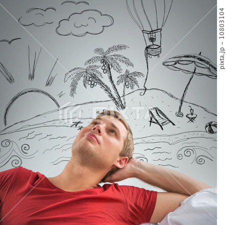 Man dreaming summer vacation 10803104