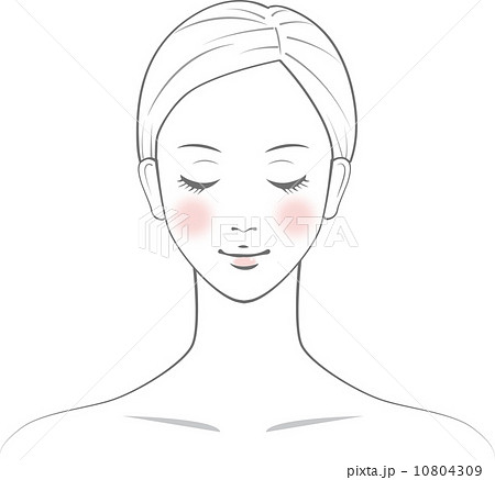 女性正面顔のイラスト素材 10804309 Pixta
