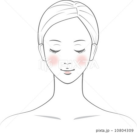 Female Frontal Face Stock Illustration